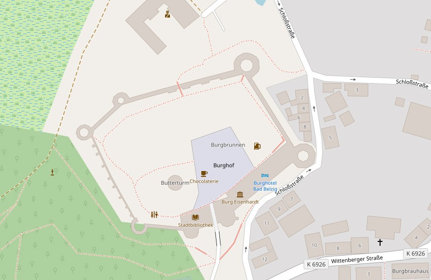 Plan Burg Eisenhardt (Erstellt aus OpenStreetMap.org)